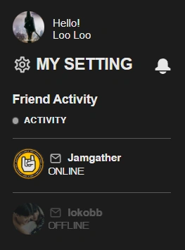 Right account and friends panel capture